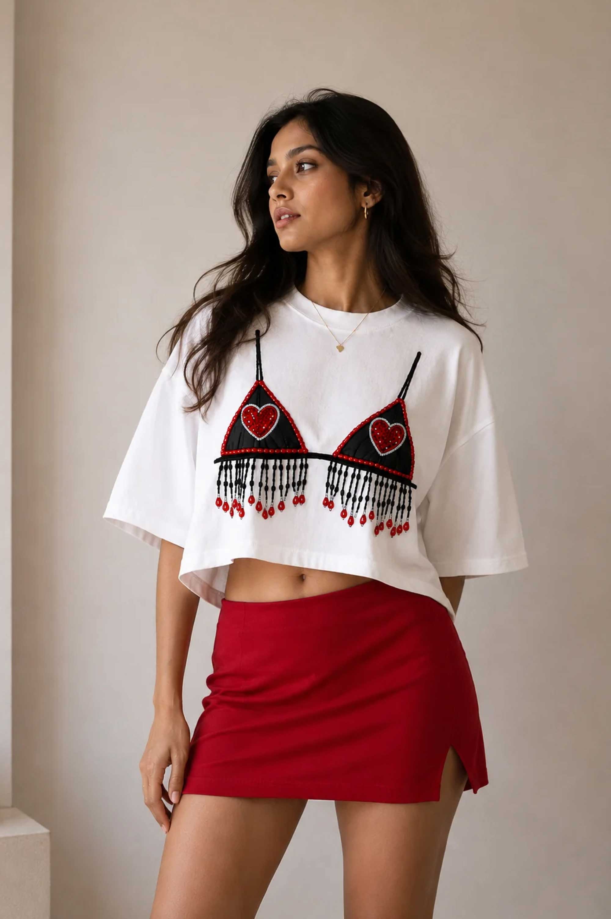 Kiss & Chaos Oversized Crop Tee