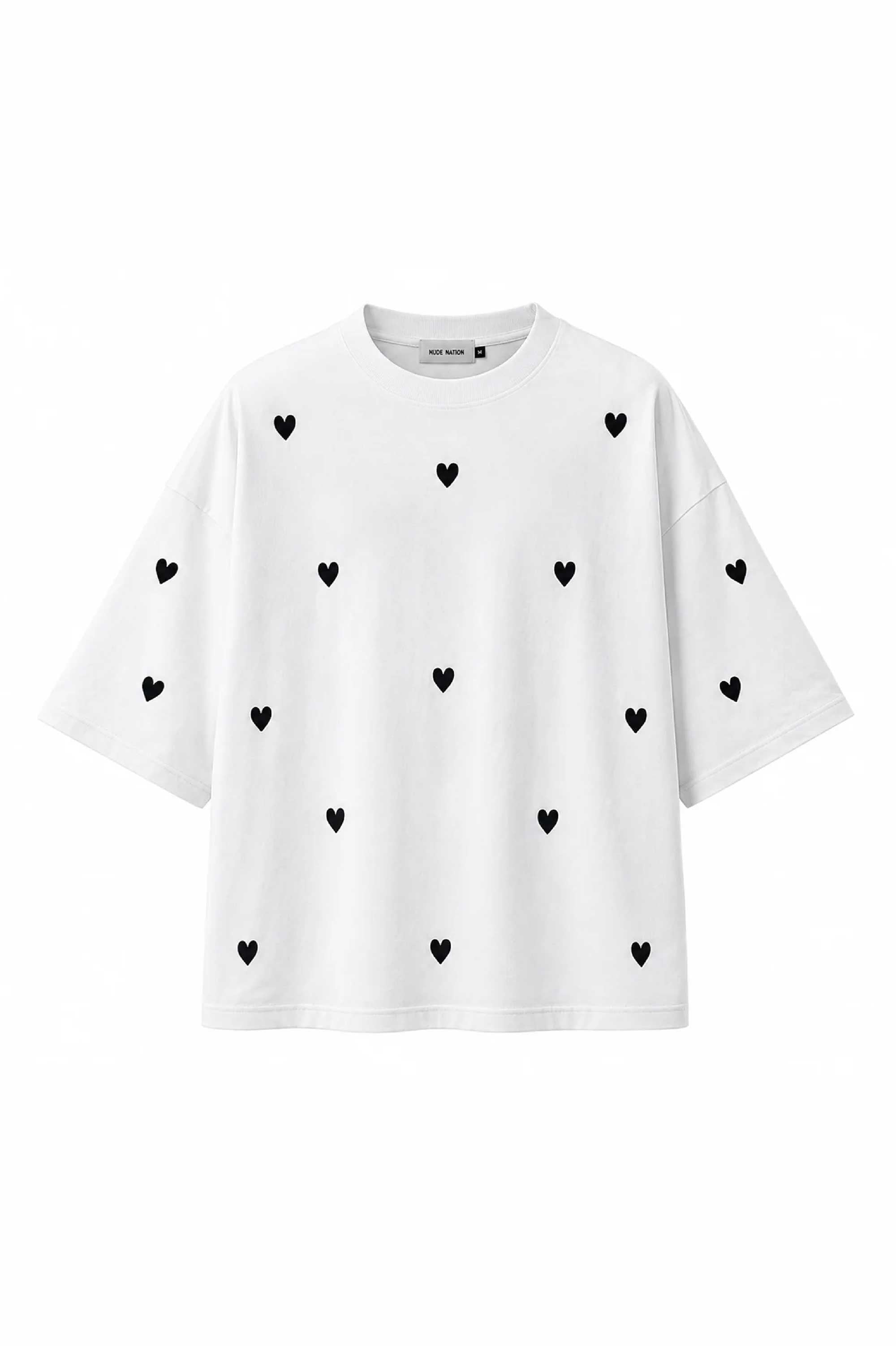 Little heart oversized tee (White)