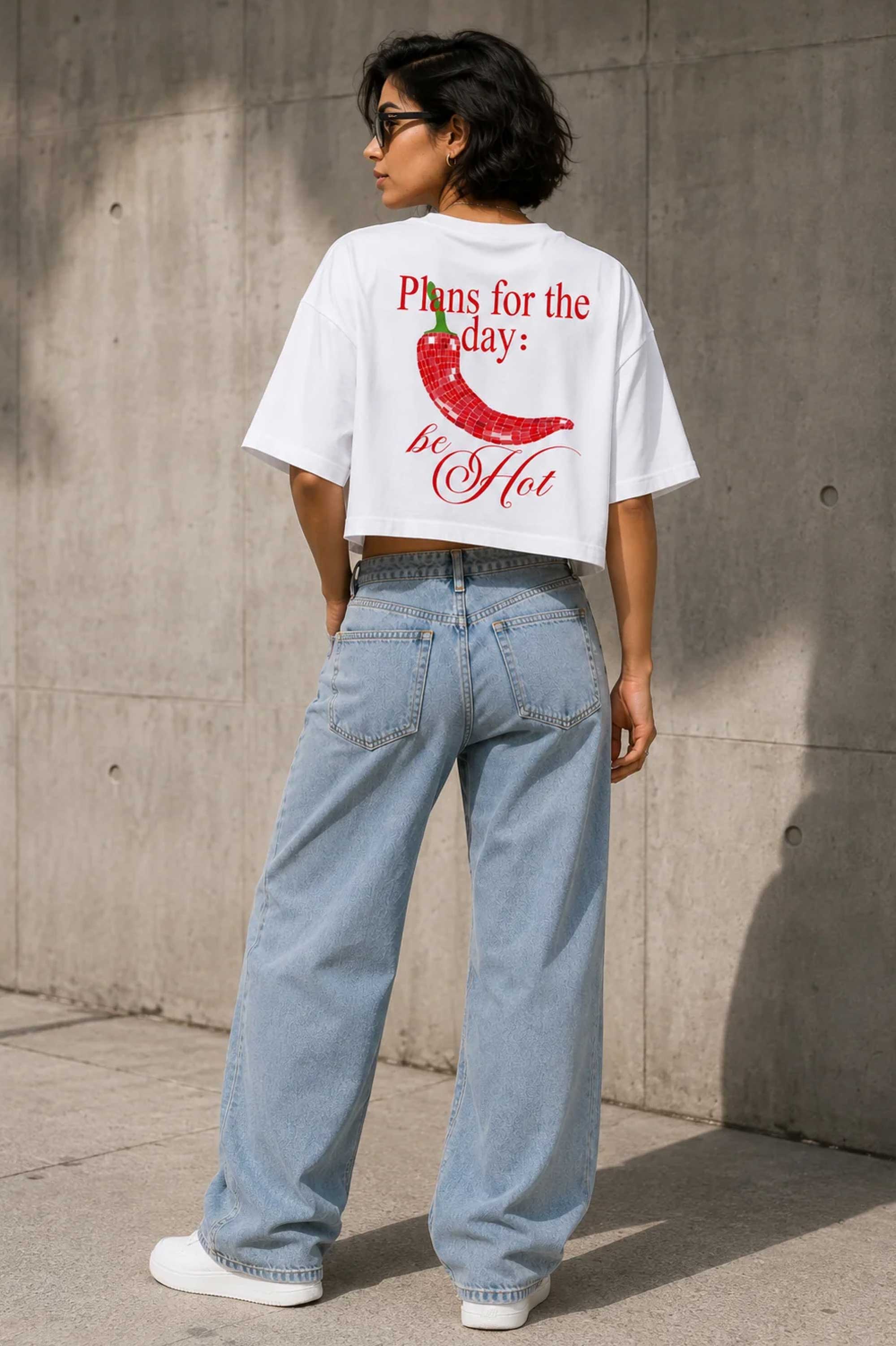 Chilly & Spicy Crop Oversized Tee 🌶️