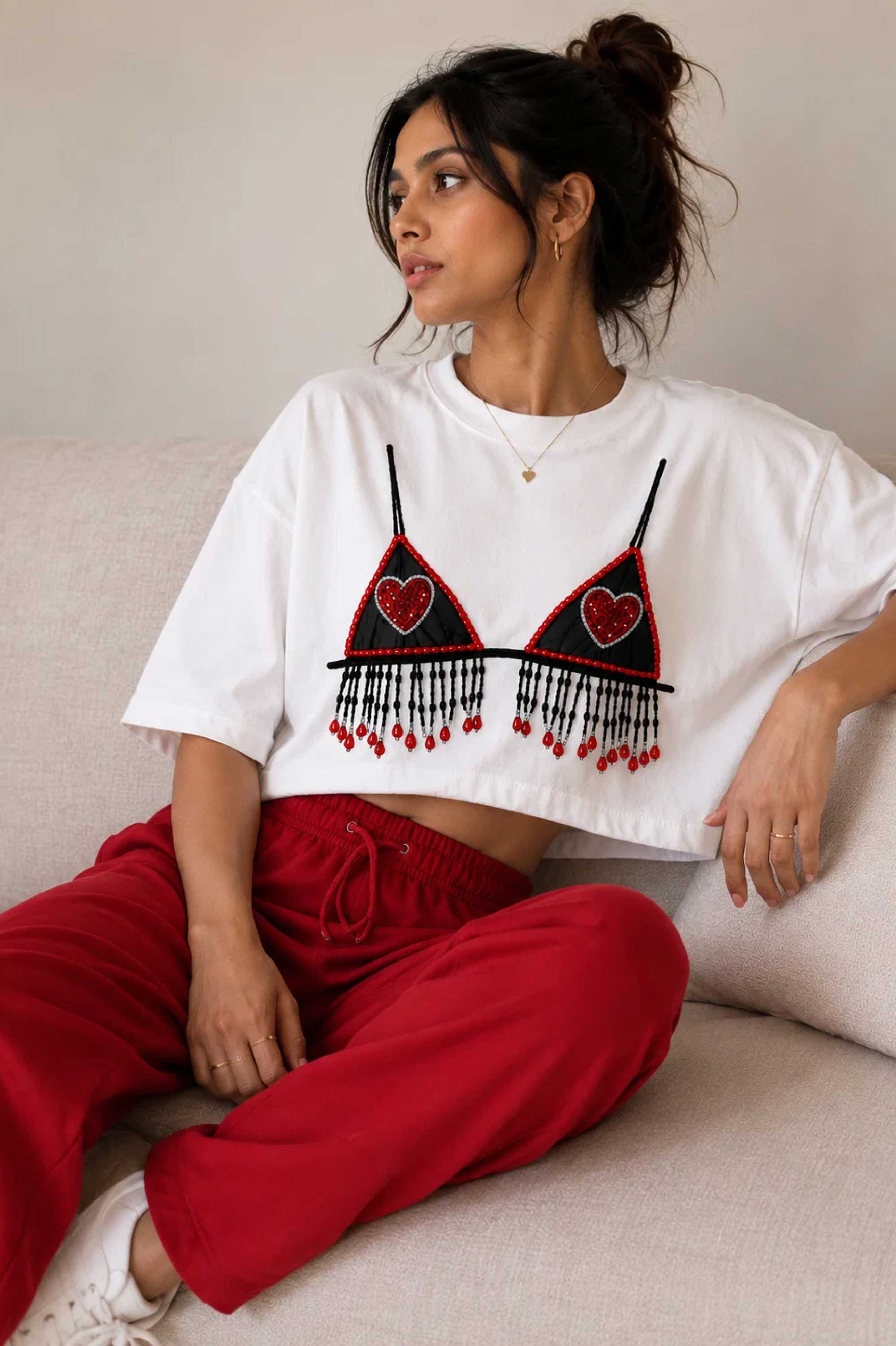 Kiss & Chaos Oversized Crop Tee