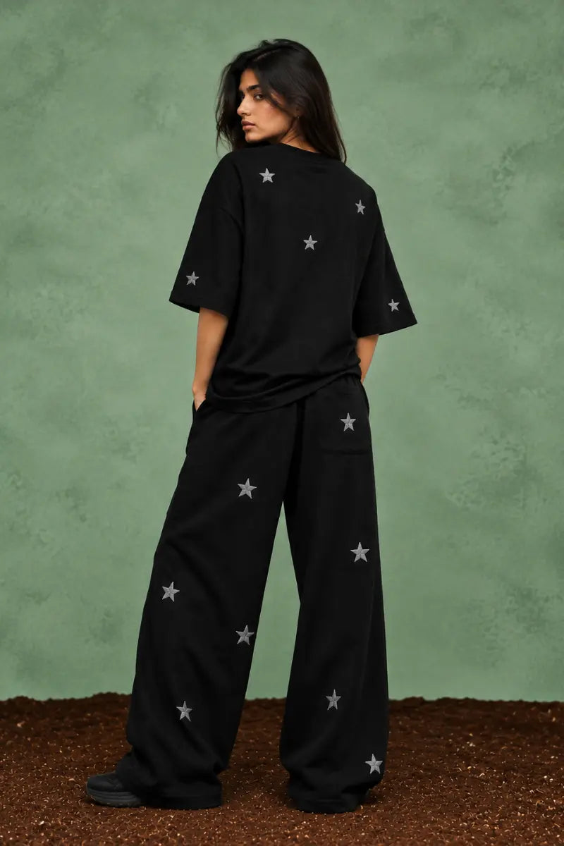 Love Among Stars Oversized Tee (Black)