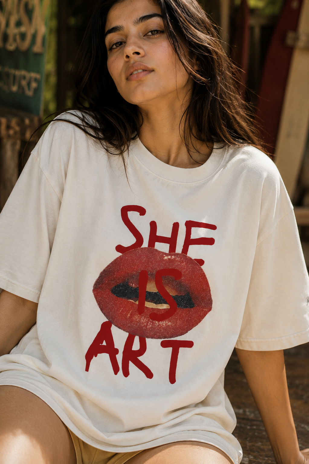 She Is Art Oversized Tee