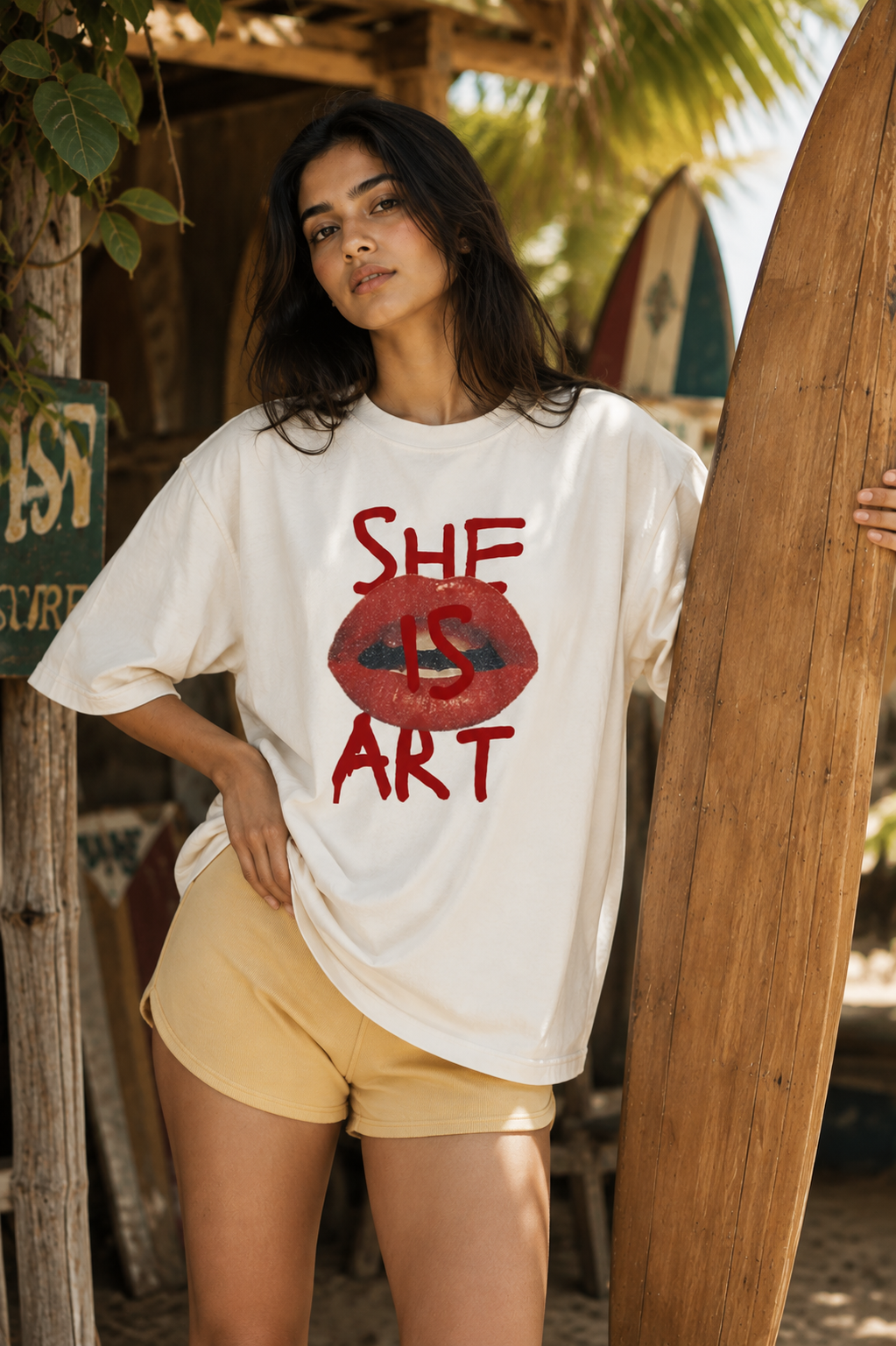 She Is Art Oversized Tee