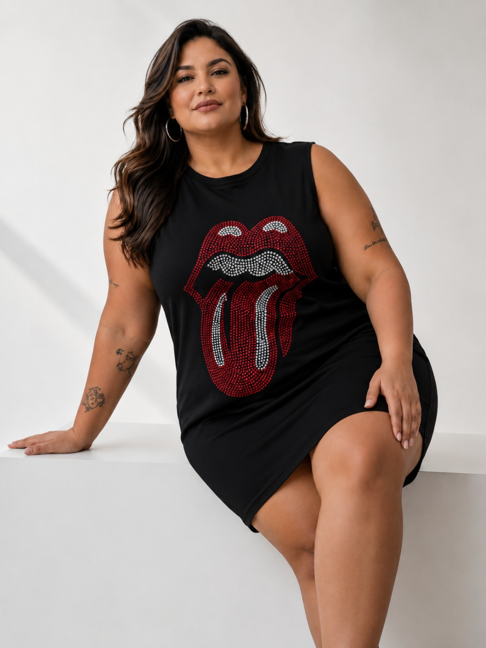 Lipstick & lies’ T-shirt dress